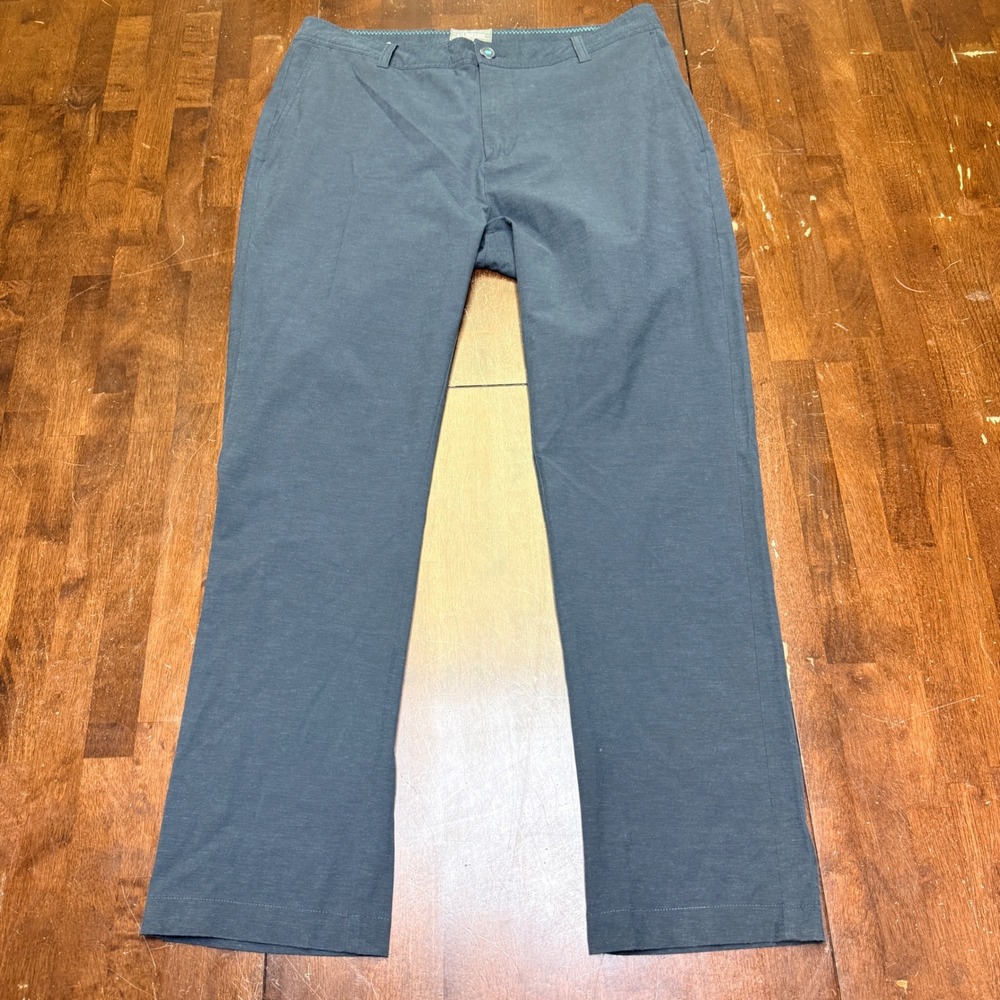 LinkSoul Mens Pants Navy Blue Flat Front Stretch Casual Golf Chino 35x30‎